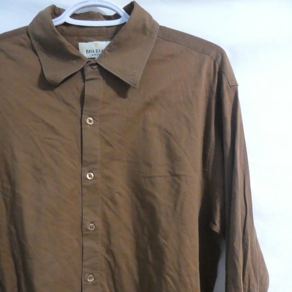 BILL BLASS MENS WEAR | medium | 100% Cotton | Brown Button Down Dress Shirt - Picture 5 of 16